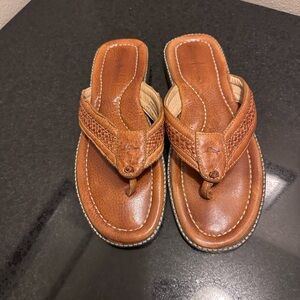 Tommy Bahama Anchors Away Leather Flip Flops Mens Size 12